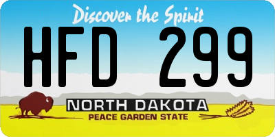 ND license plate HFD299