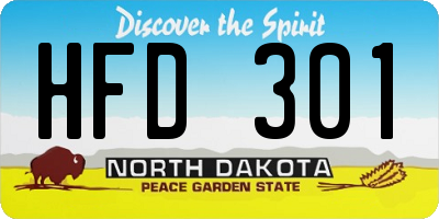 ND license plate HFD301