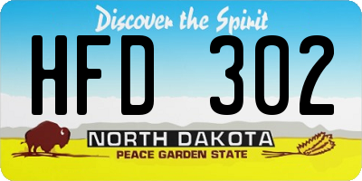 ND license plate HFD302
