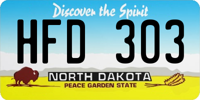 ND license plate HFD303