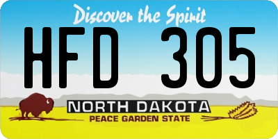 ND license plate HFD305