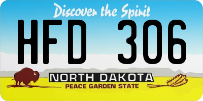 ND license plate HFD306