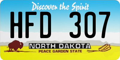 ND license plate HFD307