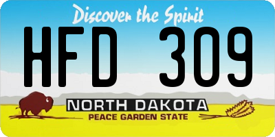 ND license plate HFD309