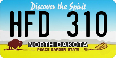 ND license plate HFD310
