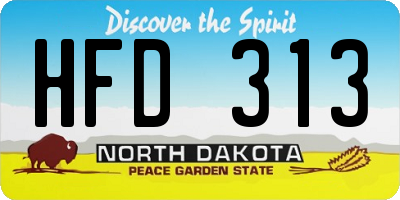 ND license plate HFD313
