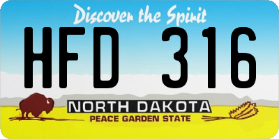ND license plate HFD316