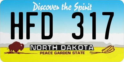 ND license plate HFD317