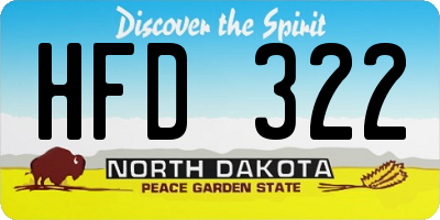 ND license plate HFD322