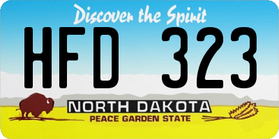 ND license plate HFD323