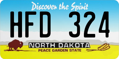 ND license plate HFD324