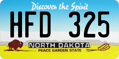 ND license plate HFD325