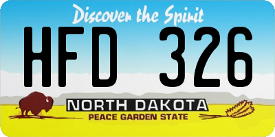 ND license plate HFD326