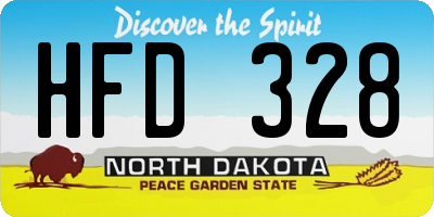 ND license plate HFD328