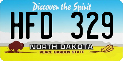 ND license plate HFD329
