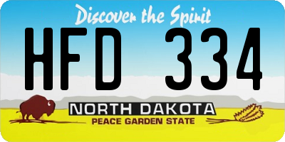 ND license plate HFD334