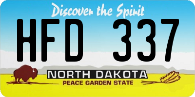 ND license plate HFD337