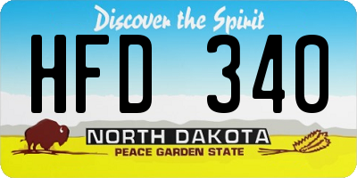 ND license plate HFD340