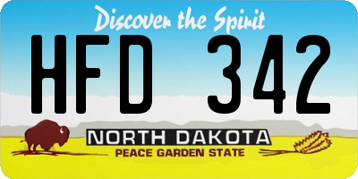 ND license plate HFD342