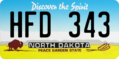ND license plate HFD343