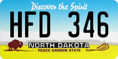 ND license plate HFD346