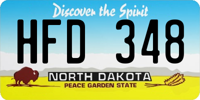 ND license plate HFD348