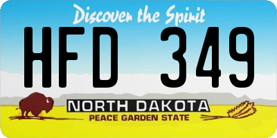 ND license plate HFD349