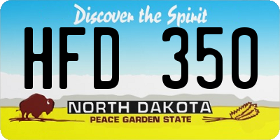 ND license plate HFD350