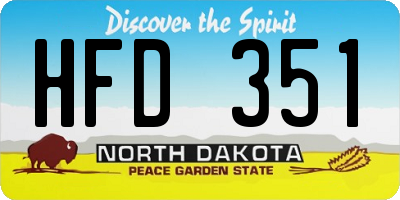 ND license plate HFD351