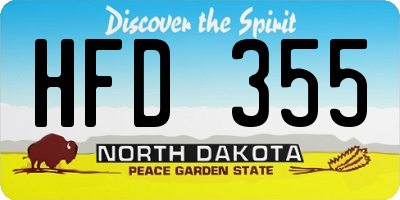 ND license plate HFD355