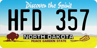 ND license plate HFD357
