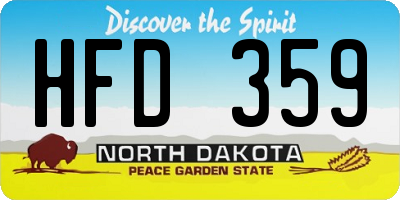 ND license plate HFD359