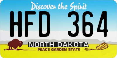 ND license plate HFD364