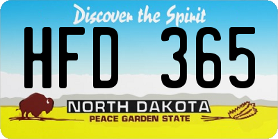 ND license plate HFD365
