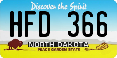 ND license plate HFD366