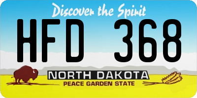 ND license plate HFD368