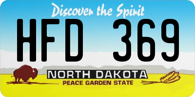ND license plate HFD369