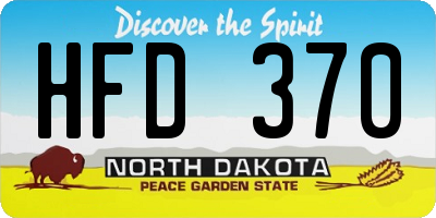 ND license plate HFD370