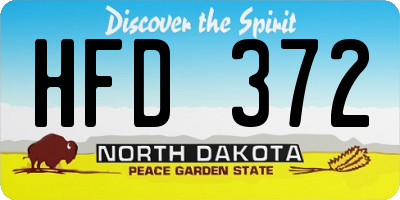 ND license plate HFD372
