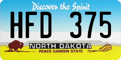 ND license plate HFD375