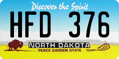 ND license plate HFD376