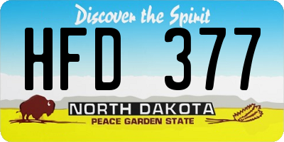 ND license plate HFD377