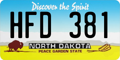 ND license plate HFD381