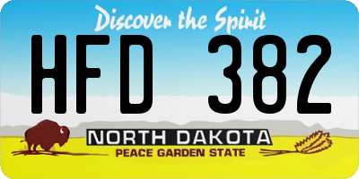 ND license plate HFD382