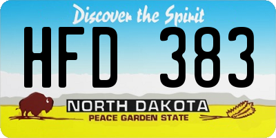 ND license plate HFD383