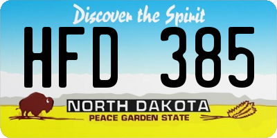 ND license plate HFD385