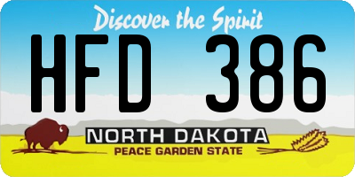 ND license plate HFD386