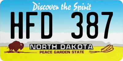 ND license plate HFD387