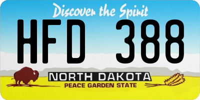 ND license plate HFD388