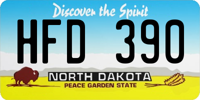 ND license plate HFD390